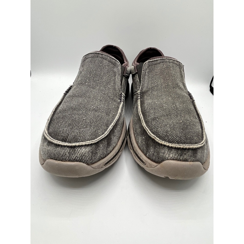 Skechers Relaxed Fit 65355 Men Charcoal Gray Textile Slip On Loafers Size 11